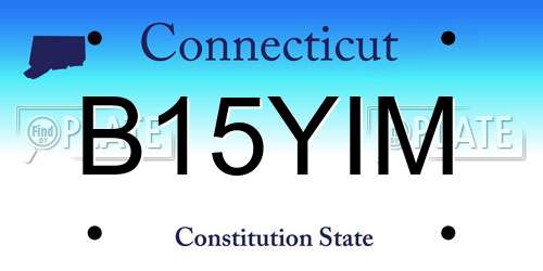 B15YIM Connecticut License Plate