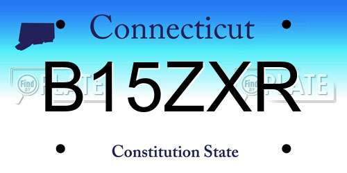 B15ZXR Connecticut License Plate