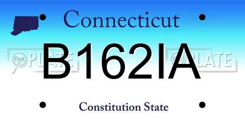 B162IA Connecticut License Plate