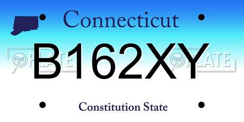 B162XY Connecticut License Plate