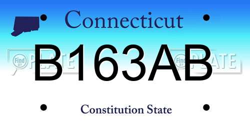 B163AB Connecticut License Plate