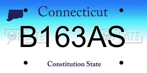 B163AS Connecticut License Plate