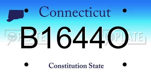 B1644O Connecticut License Plate