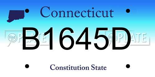 B1645D Connecticut License Plate