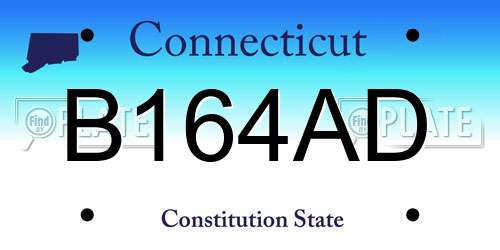 B164AD Connecticut License Plate
