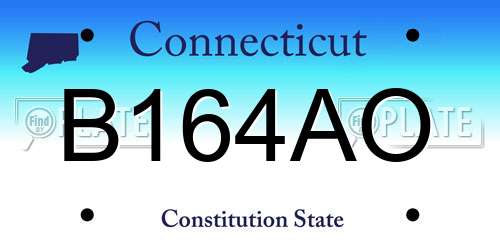 B164AO Connecticut License Plate