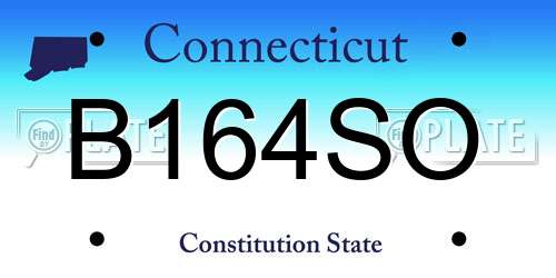 B164SO Connecticut License Plate