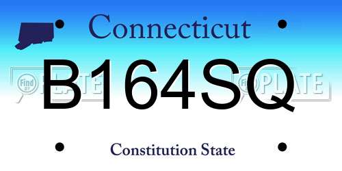 B164SQ Connecticut License Plate