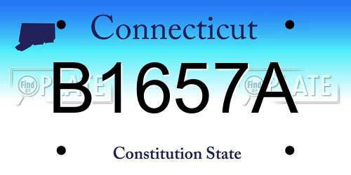 B1657A Connecticut License Plate