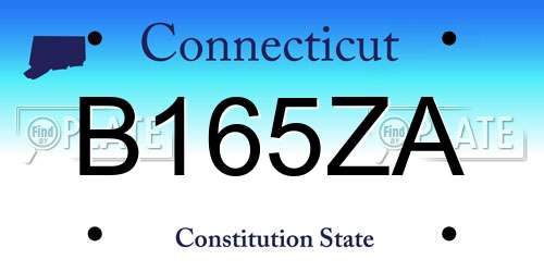 B165ZA Connecticut License Plate