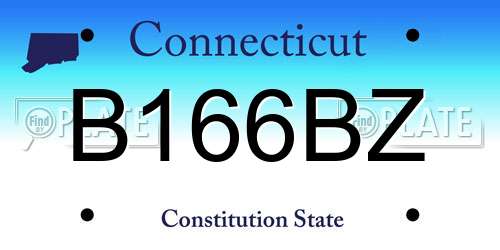 B166BZ Connecticut License Plate
