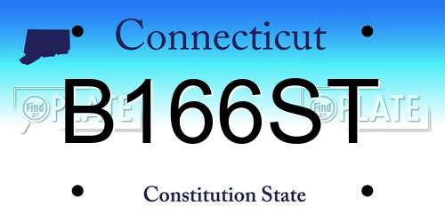 B166ST Connecticut License Plate
