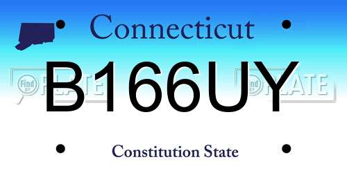 B166UY Connecticut License Plate