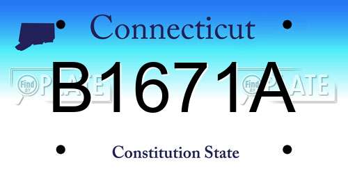 B1671A Connecticut License Plate