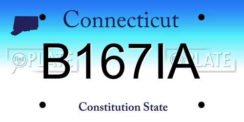 B167IA Connecticut License Plate