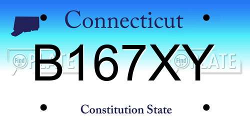 B167XY Connecticut License Plate