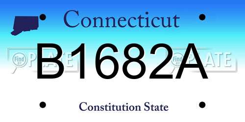 B1682A Connecticut License Plate