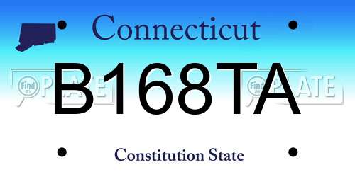 B168TA Connecticut License Plate