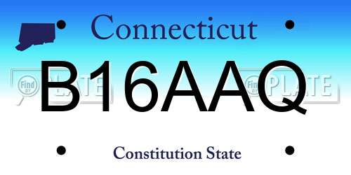 B16AAQ Connecticut License Plate