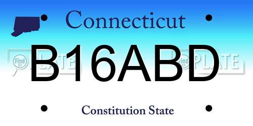 B16ABD Connecticut License Plate