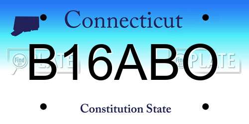 B16ABO Connecticut License Plate