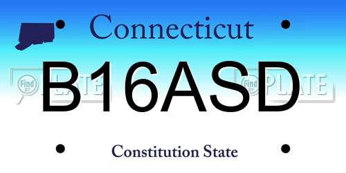 B16ASD Connecticut License Plate