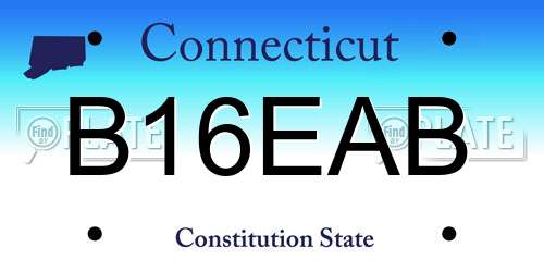 B16EAB Connecticut License Plate