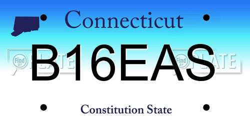 B16EAS Connecticut License Plate