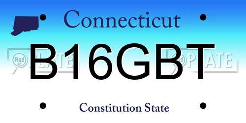 B16GBT Connecticut License Plate