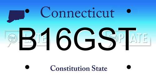B16GST Connecticut License Plate