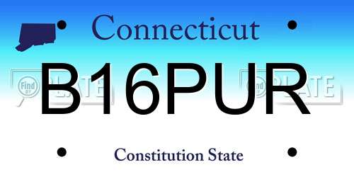 B16PUR Connecticut License Plate