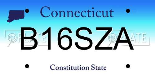B16SZA Connecticut License Plate