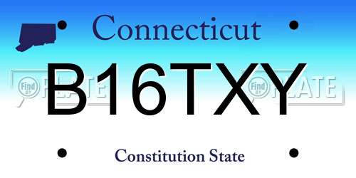 B16TXY Connecticut License Plate