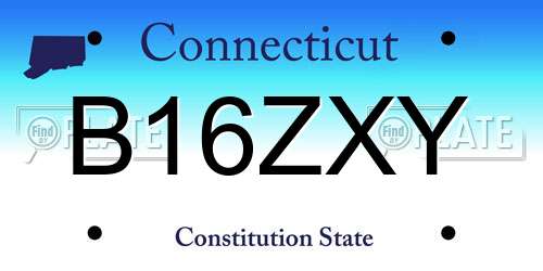 B16ZXY Connecticut License Plate