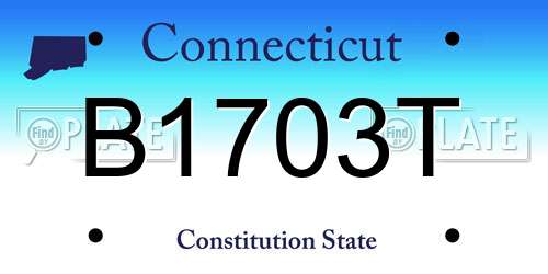 B1703T Connecticut License Plate