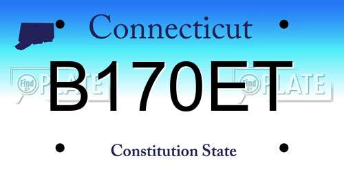 B170ET Connecticut License Plate