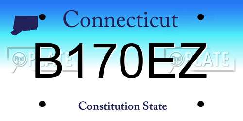 B170EZ Connecticut License Plate