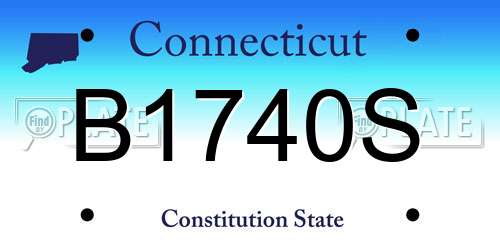 B1740S Connecticut License Plate