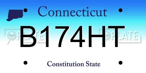 B174HT Connecticut License Plate
