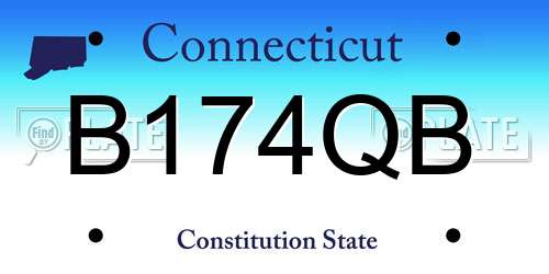 B174QB Connecticut License Plate