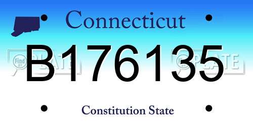 B176135 Connecticut License Plate
