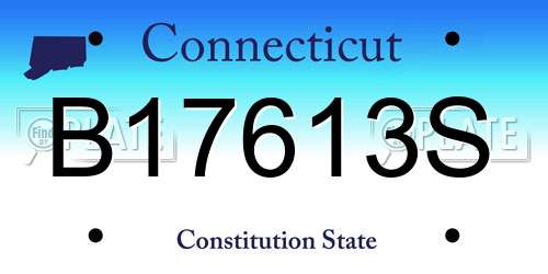 B17613S Connecticut License Plate