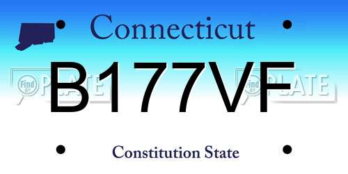 B177VF Connecticut License Plate