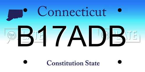 B17ADB Connecticut License Plate