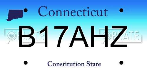 B17AHZ Connecticut License Plate