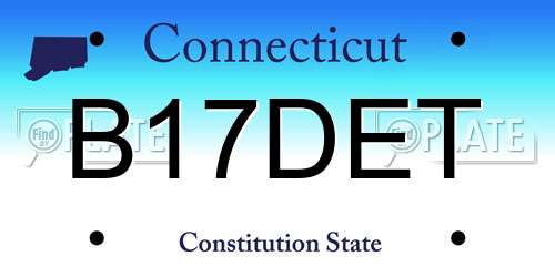 B17DET Connecticut License Plate