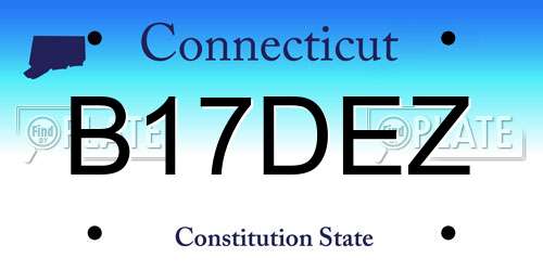 B17DEZ Connecticut License Plate