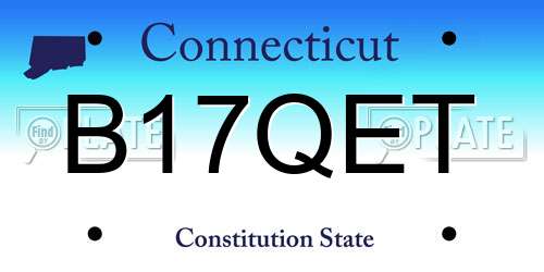 B17QET Connecticut License Plate