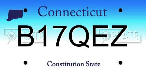 B17QEZ Connecticut License Plate