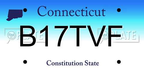 B17TVF Connecticut License Plate